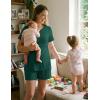 image:imageEkouaer 3 Piece Postpartum Nursing Pajamas Set Short Sleeve Breastfeeding Shirts Pregnancy Shorts amp Pants Maternity PjsLake Green