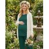 image:imageEkouaer 3 Piece Postpartum Nursing Pajamas Set Short Sleeve Breastfeeding Shirts Pregnancy Shorts amp Pants Maternity PjsLake Green