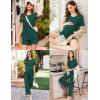 image:imageEkouaer 3 Piece Postpartum Nursing Pajamas Set Short Sleeve Breastfeeding Shirts Pregnancy Shorts amp Pants Maternity PjsLake Green