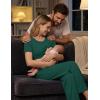 image:imageEkouaer 3 Piece Postpartum Nursing Pajamas Set Short Sleeve Breastfeeding Shirts Pregnancy Shorts amp Pants Maternity PjsLake Green