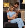 image:imageEkouaer 3 Piece Postpartum Nursing Pajamas Set Short Sleeve Breastfeeding Shirts Pregnancy Shorts amp Pants Maternity PjsLight Blue