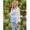 image:imageEkouaer 3 Piece Postpartum Nursing Pajamas Set Short Sleeve Breastfeeding Shirts Pregnancy Shorts amp Pants Maternity PjsLight Blue