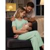 image:imageEkouaer 3 Piece Postpartum Nursing Pajamas Set Short Sleeve Breastfeeding Shirts Pregnancy Shorts amp Pants Maternity PjsLight Green
