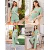 image:imageEkouaer 3 Piece Postpartum Nursing Pajamas Set Short Sleeve Breastfeeding Shirts Pregnancy Shorts amp Pants Maternity PjsLight Green