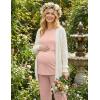 image:imageEkouaer 3 Piece Postpartum Nursing Pajamas Set Short Sleeve Breastfeeding Shirts Pregnancy Shorts amp Pants Maternity PjsPink