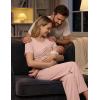 image:imageEkouaer 3 Piece Postpartum Nursing Pajamas Set Short Sleeve Breastfeeding Shirts Pregnancy Shorts amp Pants Maternity PjsPink
