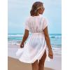 image:imageEkouaer Bathing Suit Cover Up Chiffon Swim Suit Coverup Tie Front Sheer Beach Kimono Coverups Swimwear CardigansA02white