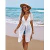 image:imageEkouaer Bathing Suit Cover Up Chiffon Swim Suit Coverup Tie Front Sheer Beach Kimono Coverups Swimwear CardigansA02white