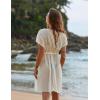 image:imageEkouaer Bathing Suit Cover Up Chiffon Swim Suit Coverup Tie Front Sheer Beach Kimono Coverups Swimwear CardigansA03beige