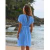 image:imageEkouaer Bathing Suit Cover Up Chiffon Swim Suit Coverup Tie Front Sheer Beach Kimono Coverups Swimwear CardigansA07light Blue
