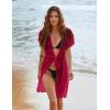 image:imageEkouaer Bathing Suit Cover Up Chiffon Swim Suit Coverup Tie Front Sheer Beach Kimono Coverups Swimwear CardigansA10red
