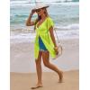 image:imageEkouaer Bathing Suit Cover Up Chiffon Swim Suit Coverup Tie Front Sheer Beach Kimono Coverups Swimwear CardigansB03fluorescent Yellow