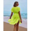 image:imageEkouaer Bathing Suit Cover Up Chiffon Swim Suit Coverup Tie Front Sheer Beach Kimono Coverups Swimwear CardigansB03fluorescent Yellow