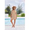 image:imageEkouaer Bathing Suit Cover Up for Women V Neck Button Down Swimsuit Coverup Beach Dress Shirt S3XLApricot