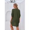 image:imageEkouaer Bathing Suit Cover Up for Women V Neck Button Down Swimsuit Coverup Beach Dress Shirt S3XLArmy Green