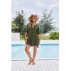 image:imageEkouaer Bathing Suit Cover Up for Women V Neck Button Down Swimsuit Coverup Beach Dress Shirt S3XLArmy Green