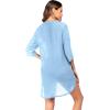 image:imageEkouaer Bathing Suit Cover Up for Women V Neck Button Down Swimsuit Coverup Beach Dress Shirt S3XLClear Blue