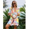 image:imageEkouaer Bathing Suit Cover Up for Women V Neck Button Down Swimsuit Coverup Beach Dress Shirt S3XLColorful Leaves