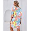 image:imageEkouaer Bathing Suit Cover Up for Women V Neck Button Down Swimsuit Coverup Beach Dress Shirt S3XLColorful Leaves