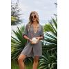 image:imageEkouaer Bathing Suit Cover Up for Women V Neck Button Down Swimsuit Coverup Beach Dress Shirt S3XLDark Grey