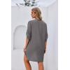 image:imageEkouaer Bathing Suit Cover Up for Women V Neck Button Down Swimsuit Coverup Beach Dress Shirt S3XLDark Grey