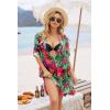 image:imageEkouaer Bathing Suit Cover Up for Women V Neck Button Down Swimsuit Coverup Beach Dress Shirt S3XLDh690tropical Print