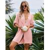 image:imageEkouaer Bathing Suit Cover Up for Women V Neck Button Down Swimsuit Coverup Beach Dress Shirt S3XLLight Pink