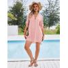 image:imageEkouaer Bathing Suit Cover Up for Women V Neck Button Down Swimsuit Coverup Beach Dress Shirt S3XLLight Pink