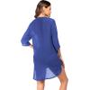 image:imageEkouaer Bathing Suit Cover Up for Women V Neck Button Down Swimsuit Coverup Beach Dress Shirt S3XLNavy