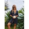 image:imageEkouaer Bathing Suit Cover Up for Women V Neck Button Down Swimsuit Coverup Beach Dress Shirt S3XLNavy Blue