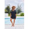 image:imageEkouaer Bathing Suit Cover Up for Women V Neck Button Down Swimsuit Coverup Beach Dress Shirt S3XLNavy Blue
