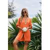 image:imageEkouaer Bathing Suit Cover Up for Women V Neck Button Down Swimsuit Coverup Beach Dress Shirt S3XLOrange Red