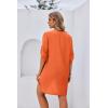 image:imageEkouaer Bathing Suit Cover Up for Women V Neck Button Down Swimsuit Coverup Beach Dress Shirt S3XLOrange Red