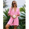 image:imageEkouaer Bathing Suit Cover Up for Women V Neck Button Down Swimsuit Coverup Beach Dress Shirt S3XLPink