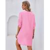 image:imageEkouaer Bathing Suit Cover Up for Women V Neck Button Down Swimsuit Coverup Beach Dress Shirt S3XLPink