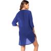 image:imageEkouaer Bathing Suit Cover Up for Women V Neck Button Down Swimsuit Coverup Beach Dress Shirt S3XLSnorkel Blue