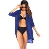 image:imageEkouaer Bathing Suit Cover Up for Women V Neck Button Down Swimsuit Coverup Beach Dress Shirt S3XLSnorkel Blue