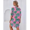 image:imageEkouaer Bathing Suit Cover Up for Women V Neck Button Down Swimsuit Coverup Beach Dress Shirt S3XLWatercolor Coconut Tree