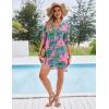 image:imageEkouaer Bathing Suit Cover Up for Women V Neck Button Down Swimsuit Coverup Beach Dress Shirt S3XLWatercolor Coconut Tree