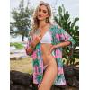 image:imageEkouaer Bathing Suit Cover Up for Women V Neck Button Down Swimsuit Coverup Beach Dress Shirt S3XLWatercolor Coconut Tree