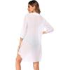 image:imageEkouaer Bathing Suit Cover Up for Women V Neck Button Down Swimsuit Coverup Beach Dress Shirt S3XLWhite