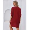 image:imageEkouaer Bathing Suit Cover Up for Women V Neck Button Down Swimsuit Coverup Beach Dress Shirt S3XLWine Red