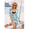 image:imageEkouaer Bathing Suit Cover Up for Women V Neck Button Down Swimsuit Coverup Beach Dress Shirt S3XLZw612tropical Print