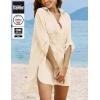 image:imageEkouaer Beach Cover Ups for Women Bikini Swimsuit Coverup Beach Dress ShirtBeige