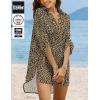 image:imageEkouaer Beach Cover Ups for Women Bikini Swimsuit Coverup Beach Dress ShirtBlack Leopard