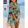 image:imageEkouaer Beach Cover Ups for Women Bikini Swimsuit Coverup Beach Dress ShirtBlue  Orange Leaf