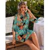 image:imageEkouaer Beach Cover Ups for Women Bikini Swimsuit Coverup Beach Dress ShirtBlue  Orange Leaf