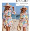 image:imageEkouaer Beach Cover Ups for Women Bikini Swimsuit Coverup Beach Dress ShirtColorful Leaf