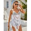 image:imageEkouaer Beach Swimsuit Cover Up Women Crochet Bikini Coverups Summer Pool Swimwear Tassel DressBeige White