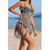 image:imageEkouaer Beach Swimsuit Cover Up Women Crochet Bikini Coverups Summer Pool Swimwear Tassel DressBlack and White